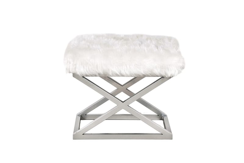 Gillie Sittpuff 40 cm - Silver/Vit - Möbler - Fåtölj & stolar - Pall & puff - Sittpuff