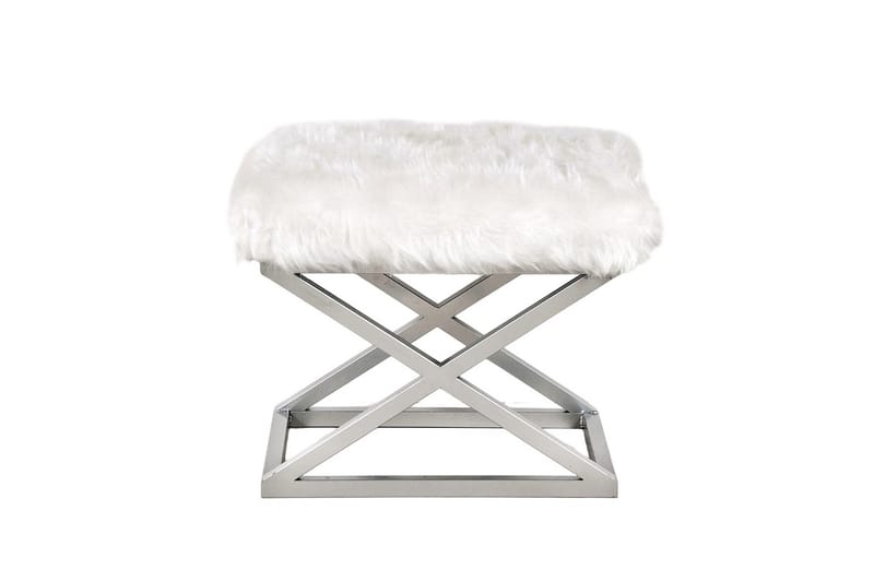 Gillie Sittpuff 40 cm - Silver/Vit - Möbler - Fåtölj & stolar - Pall & puff - Sittpuff