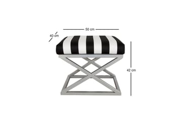Gillie Sittpuff 40 cm - Silver/Vit/Svart - Möbler - Fåtölj & stolar - Pall & puff - Sittpuff
