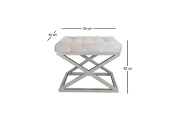 Gillie Sittpuff 40 cm - Vit/Silver - Möbler - Fåtölj & stolar - Pall & puff - Sittpuff