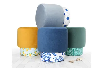 Gunner Sittpuff 43 cm - Multicolor - Möbler - Fåtölj & stolar - Pall & puff - Sittpuff