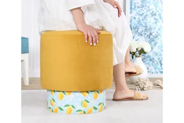 Gunner Sittpuff 43 cm - Multicolor - Möbler - Fåtölj & stolar - Pall & puff - Sittpuff