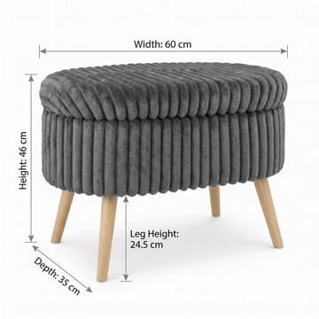 Heba Sittpuff med förvaring 60 cm - Antracit - Möbler - Fåtölj & stolar - Pall & puff - Sittpuff