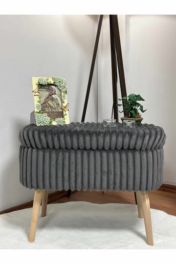 Heba Sittpuff med förvaring 60 cm - Antracit - Möbler - Fåtölj & stolar - Pall & puff - Sittpuff
