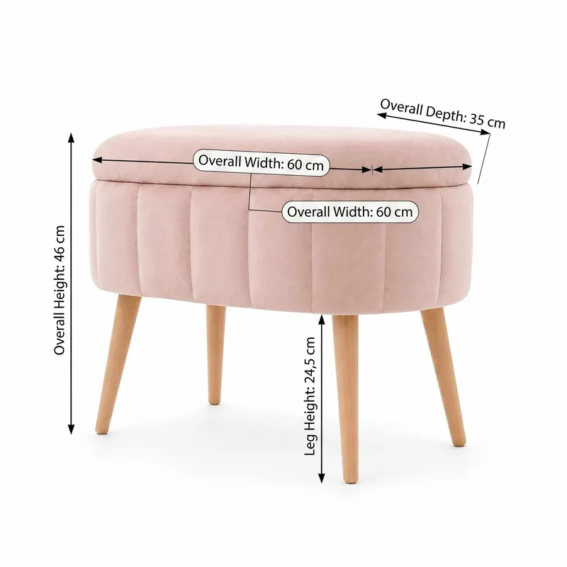 Heba Sittpuff med förvaring 60 cm - Möbler - Fåtölj & stolar - Pall & puff - Sittpuff