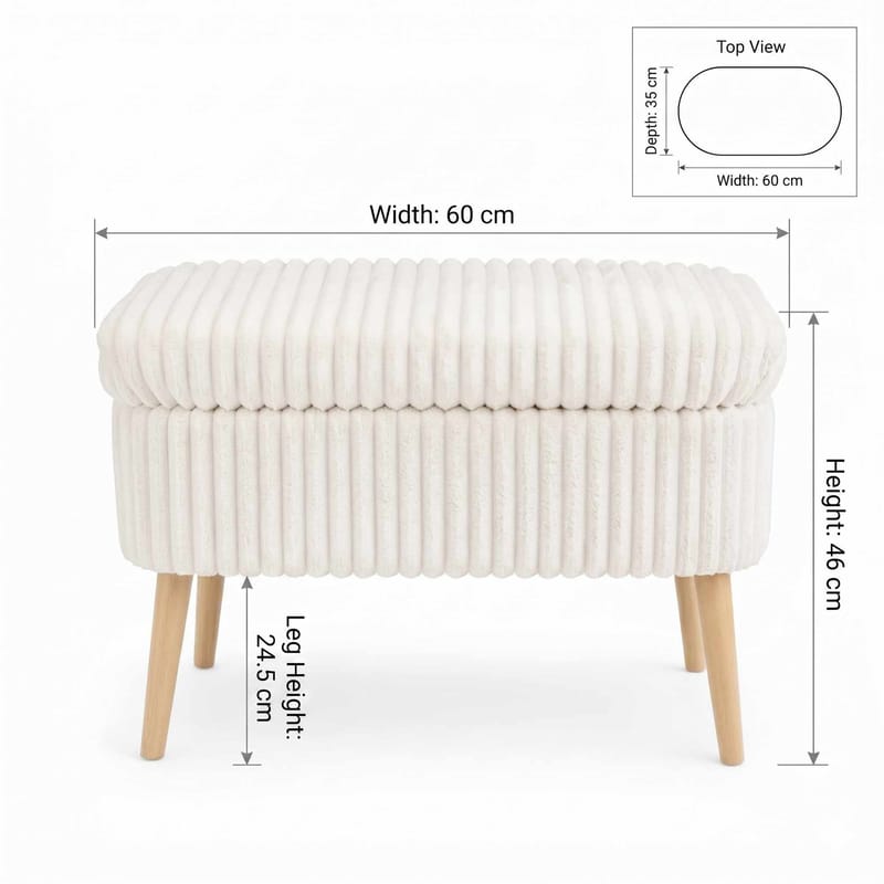 Heba Sittpuff med förvaring 60 cm - Möbler - Fåtölj & stolar - Pall & puff - Sittpuff