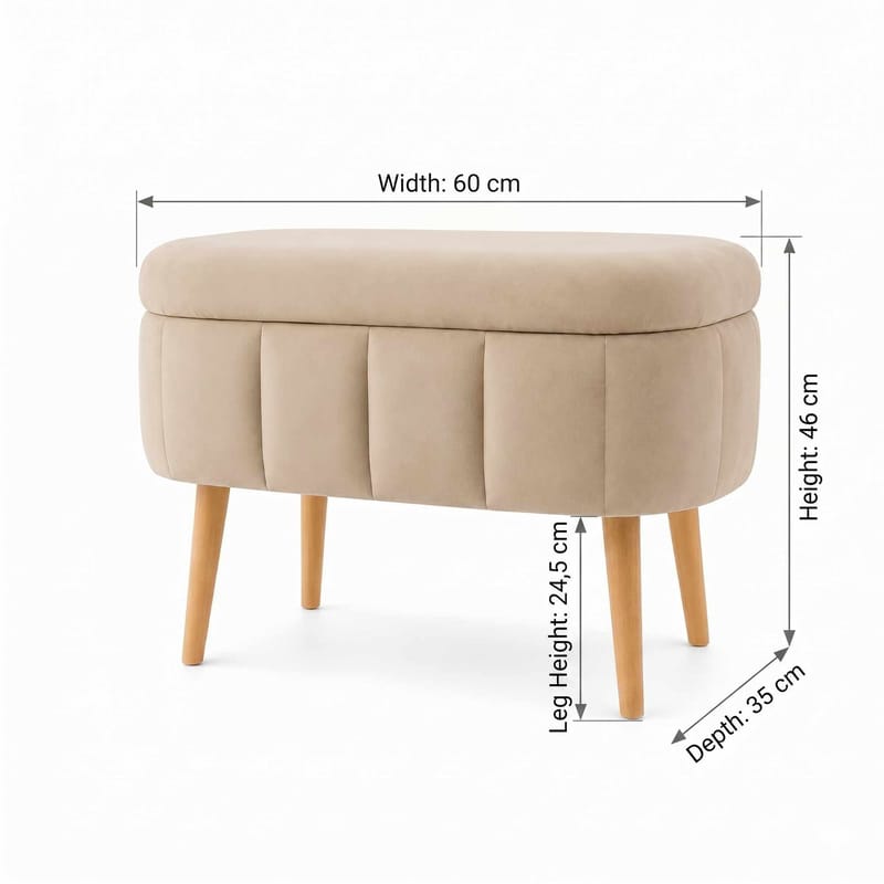 Heba Sittpuff med förvaring 60 cm - Möbler - Fåtölj & stolar - Pall & puff - Sittpuff