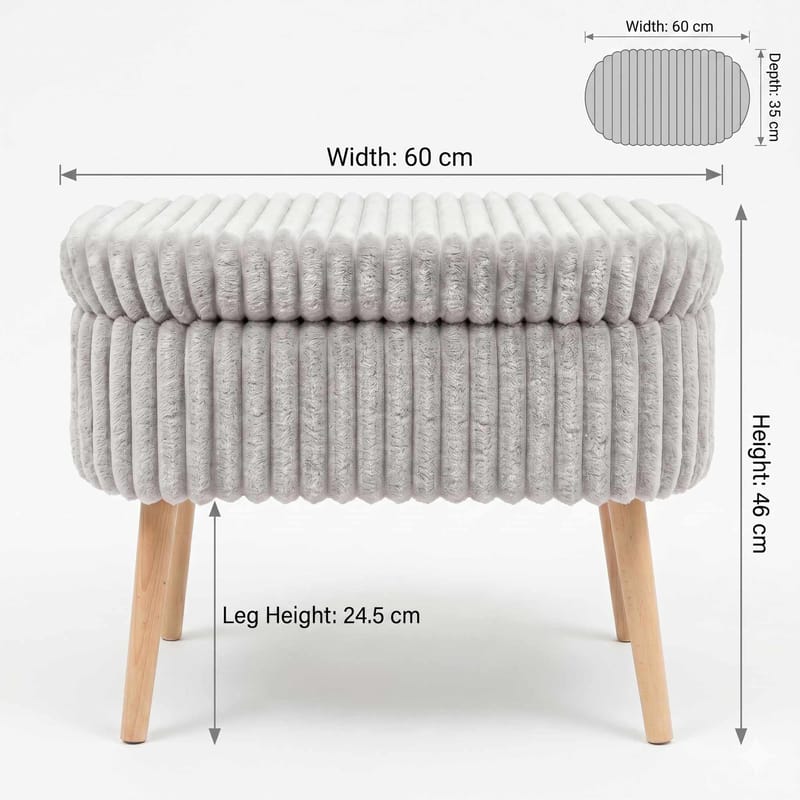 Heba Sittpuff med förvaring 60 cm - Möbler - Fåtölj & stolar - Pall & puff - Sittpuff