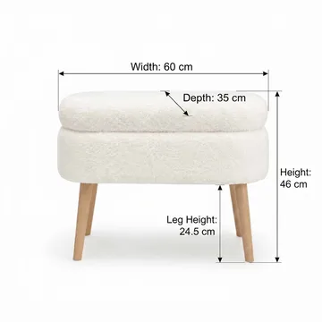 Heba Sittpuff med förvaring 60 cm - Möbler - Fåtölj & stolar - Pall & puff - Sittpuff