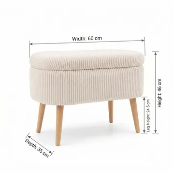 Heba Sittpuff med förvaring 60 cm - Möbler - Fåtölj & stolar - Pall & puff - Sittpuff