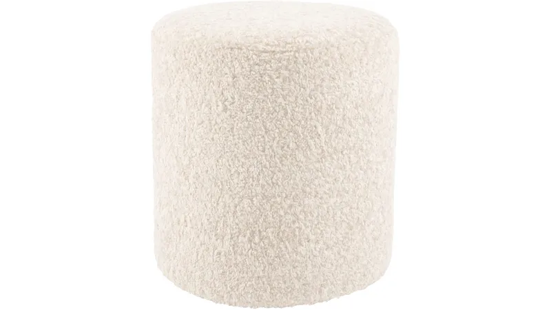 House Puff 35 cm Rund Teddy - Vit - Möbler - Fåtölj & stolar - Pall & puff - Sittpuff