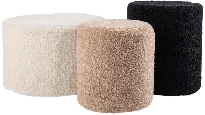 House Puff 35 cm Rund Teddy - Beige - Möbler - Fåtölj & stolar - Pall & puff - Sittpuff