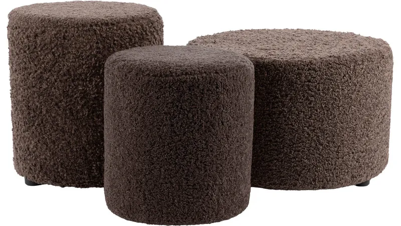 House Puff 55 cm Rund Teddy - Brun - Möbler - Fåtölj & stolar - Pall & puff - Sittpuff