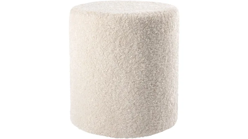 House Puff 40 cm Rund Teddy - Vit - Möbler - Fåtölj & stolar - Pall & puff - Sittpuff