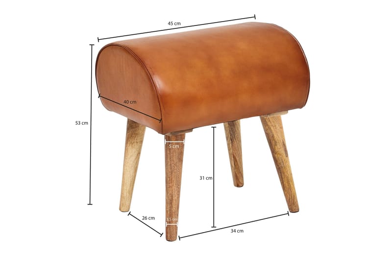Hyzy Sittpall - Brun - Möbler - Fåtölj & stolar - Pall & puff - Fotpallar