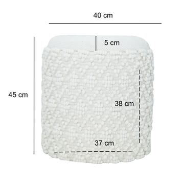 Ivoino Pall 40 cm - grå och gräddvit - Möbler - Fåtölj & stolar - Pall & puff - Fotpallar