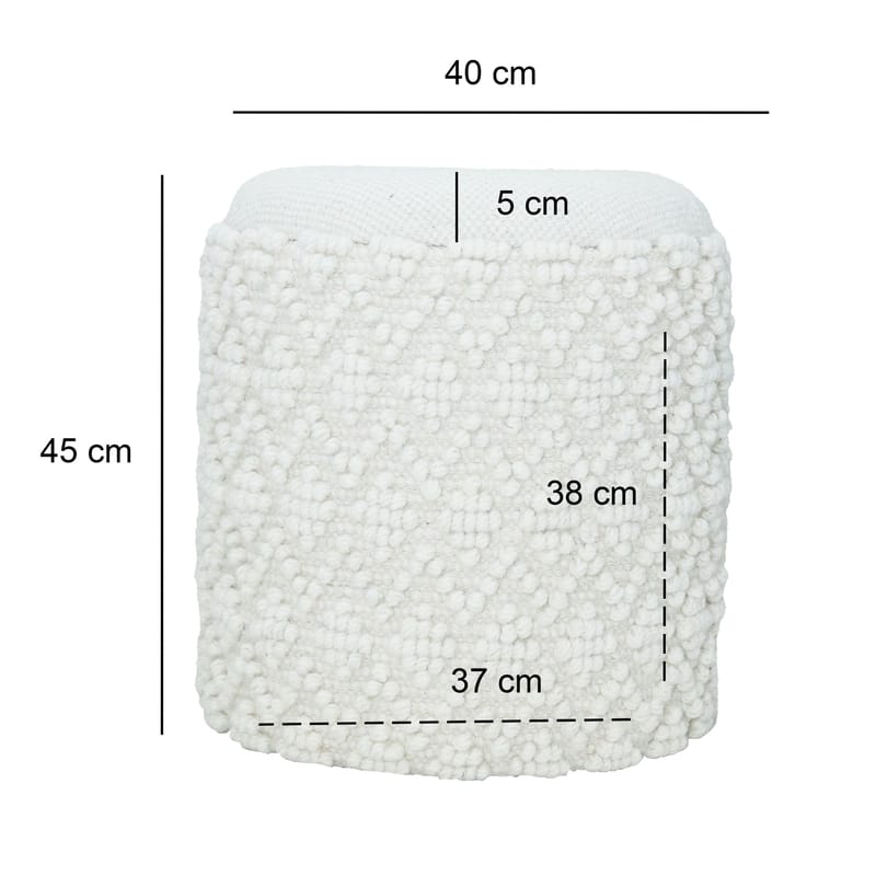 Ivoino Pall 40 cm - grå och gräddvit - Möbler - Fåtölj & stolar - Pall & puff - Fotpallar