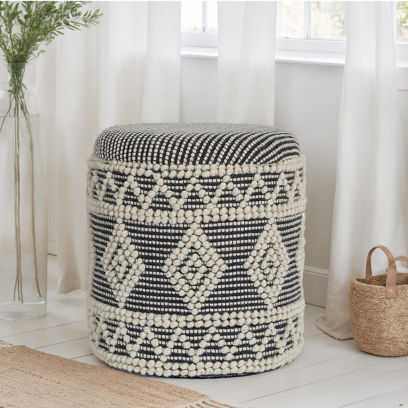 Ivoino Pall 40 cm - Svart/Vit - Möbler - Fåtölj & stolar - Pall & puff - Fotpallar