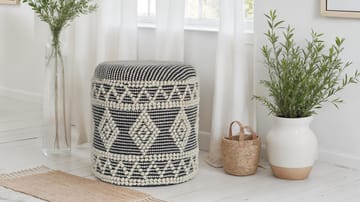 Ivoino Pall 40 cm - Svart/Vit - Möbler - Fåtölj & stolar - Pall & puff - Fotpallar