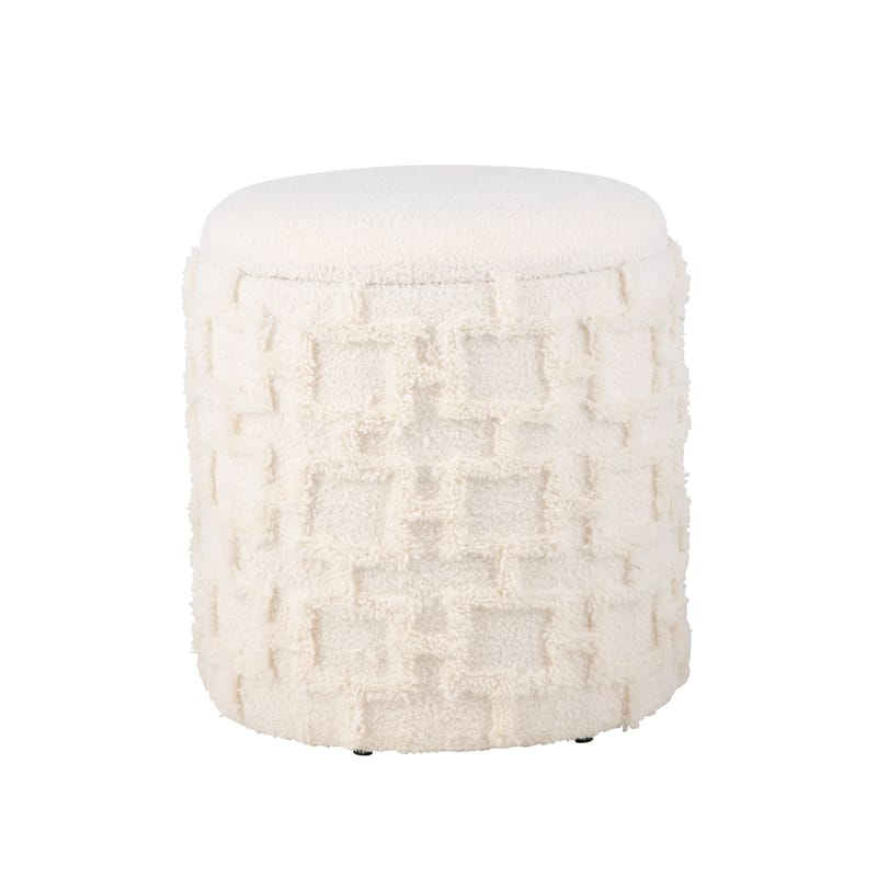 Ivoino Pall 40 cm - gräddvit med gråbruna inslag - Möbler - Fåtölj & stolar - Pall & puff - Fotpallar