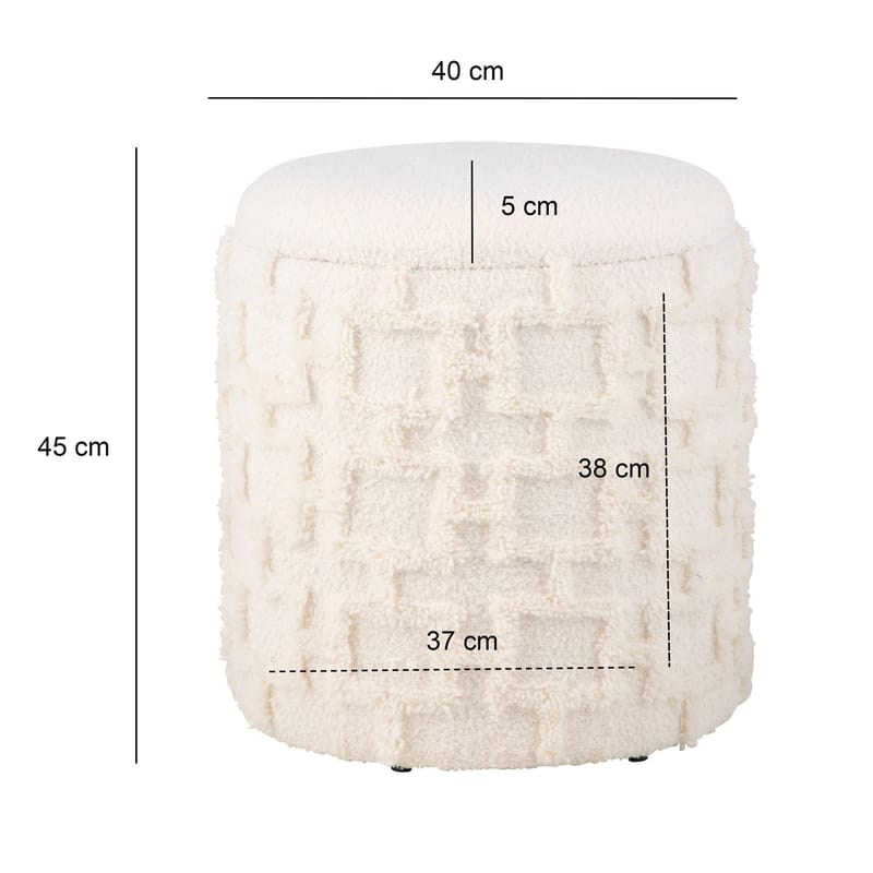 Ivoino Pall 40 cm - gräddvit med gråbruna inslag - Möbler - Fåtölj & stolar - Pall & puff - Fotpallar