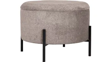 Karan Puff med förvaring 55 cm Rund - Ljusbrun - Möbler - Fåtölj & stolar - Pall & puff - Sittpuff