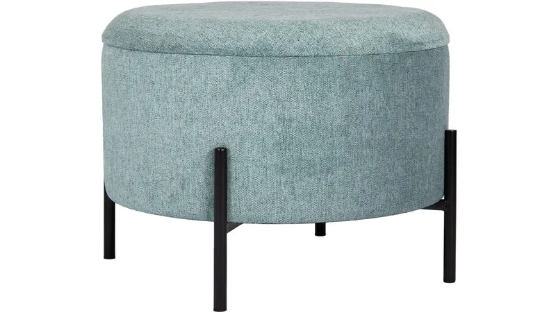 Karan Puff med förvaring 55 cm Rund, Blågrön