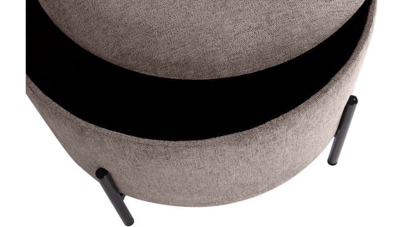 Karan Puff med förvaring 55 cm Rund - Ljusbrun - Möbler - Fåtölj & stolar - Pall & puff - Sittpuff