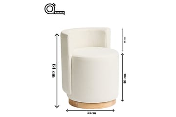 Kelran Fotpall 45 cm - Cream - Möbler - Fåtölj & stolar - Pall & puff - Fotpallar