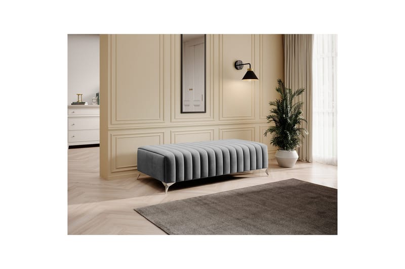 Laurece Fotpall 132 cm - Grå - Möbler - Fåtölj & stolar - Pall & puff - Fotpallar