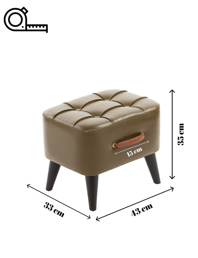 Lenira Sittpuff 43 cm - Khaki - Möbler - Fåtölj & stolar - Pall & puff - Sittpuff