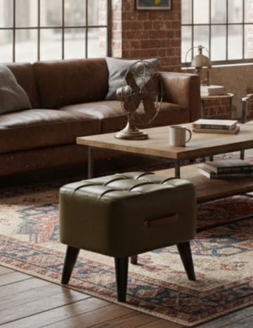 Lenira Sittpuff 43 cm - Khaki - Möbler - Fåtölj & stolar - Pall & puff - Sittpuff