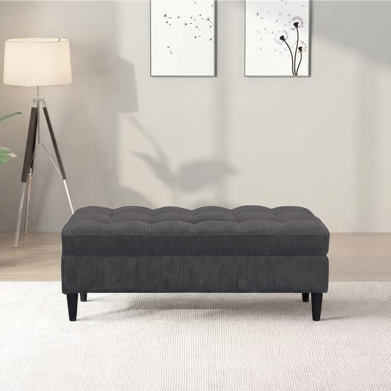 Lindhus Fotpall 120 cm i manchester - Antracit - Möbler - Fåtölj & stolar - Pall & puff - Sittpuff