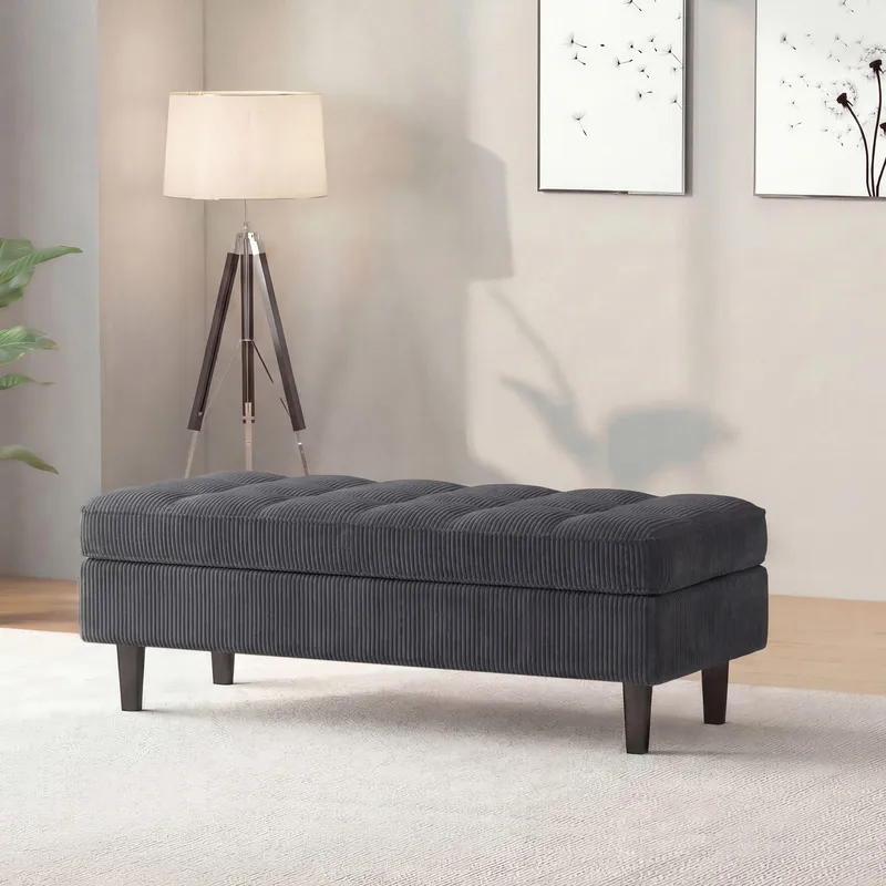 Lindhus Fotpall 120 cm i manchester - Antracit - Möbler - Fåtölj & stolar - Pall & puff - Sittpuff