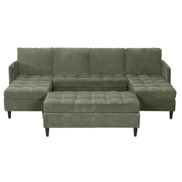 Lindhus Fotpall 120 cm i manchester - grön - Möbler - Fåtölj & stolar - Pall & puff - Sittpuff
