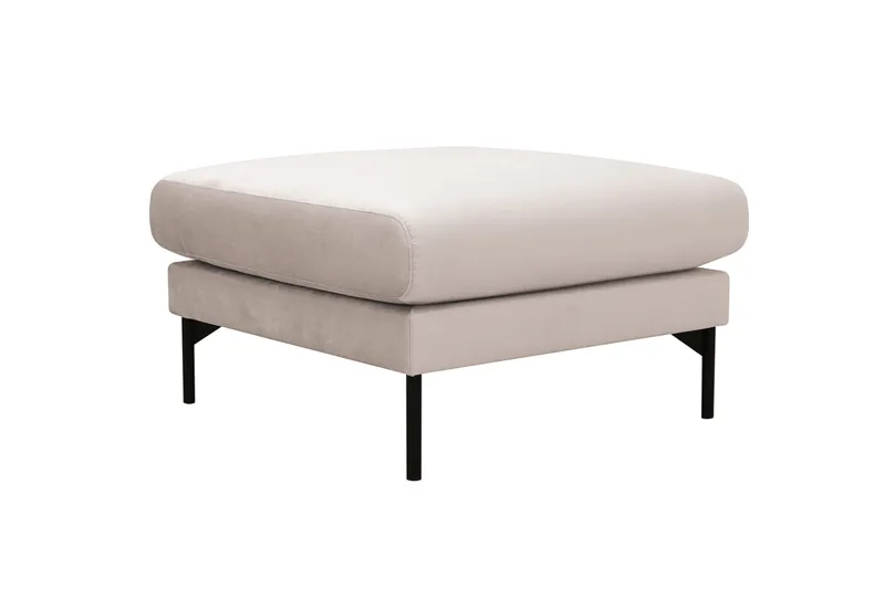 Menard Fotpall i Sammet - Beige - Möbler - Fåtölj & stolar - Pall & puff - Fotpallar