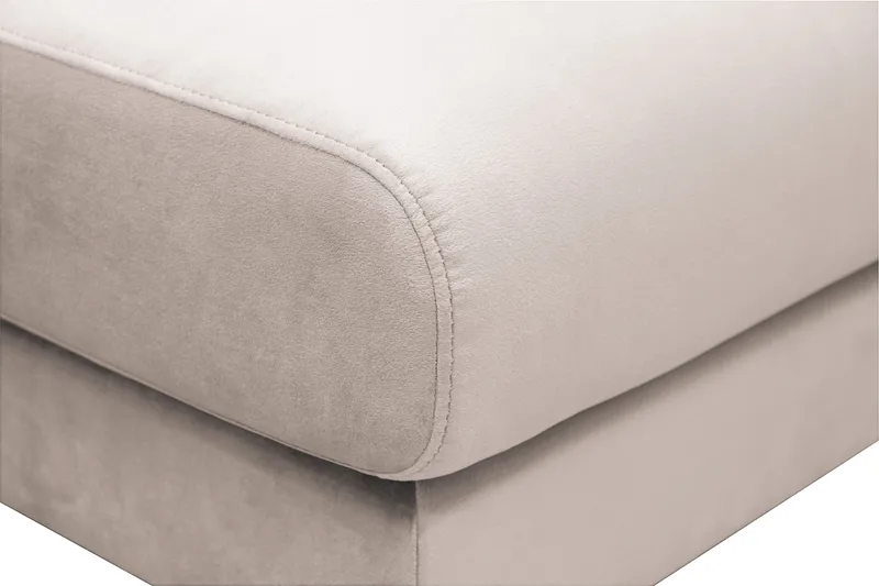 Menard Fotpall i Sammet - Beige - Möbler - Fåtölj & stolar - Pall & puff - Fotpallar