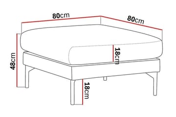 Menard Tyg Fotpall 87 cm Bred - Brun - Möbler - Fåtölj & stolar - Pall & puff - Fotpallar