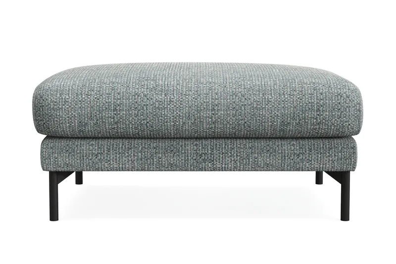 Menard Premium Fotpall i Chenille, Grå/Blå