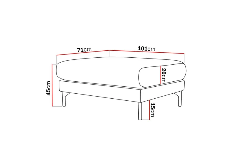 Menard Premium Fotpall i Chenille - Beige - Möbler - Fåtölj & stolar - Pall & puff - Fotpallar