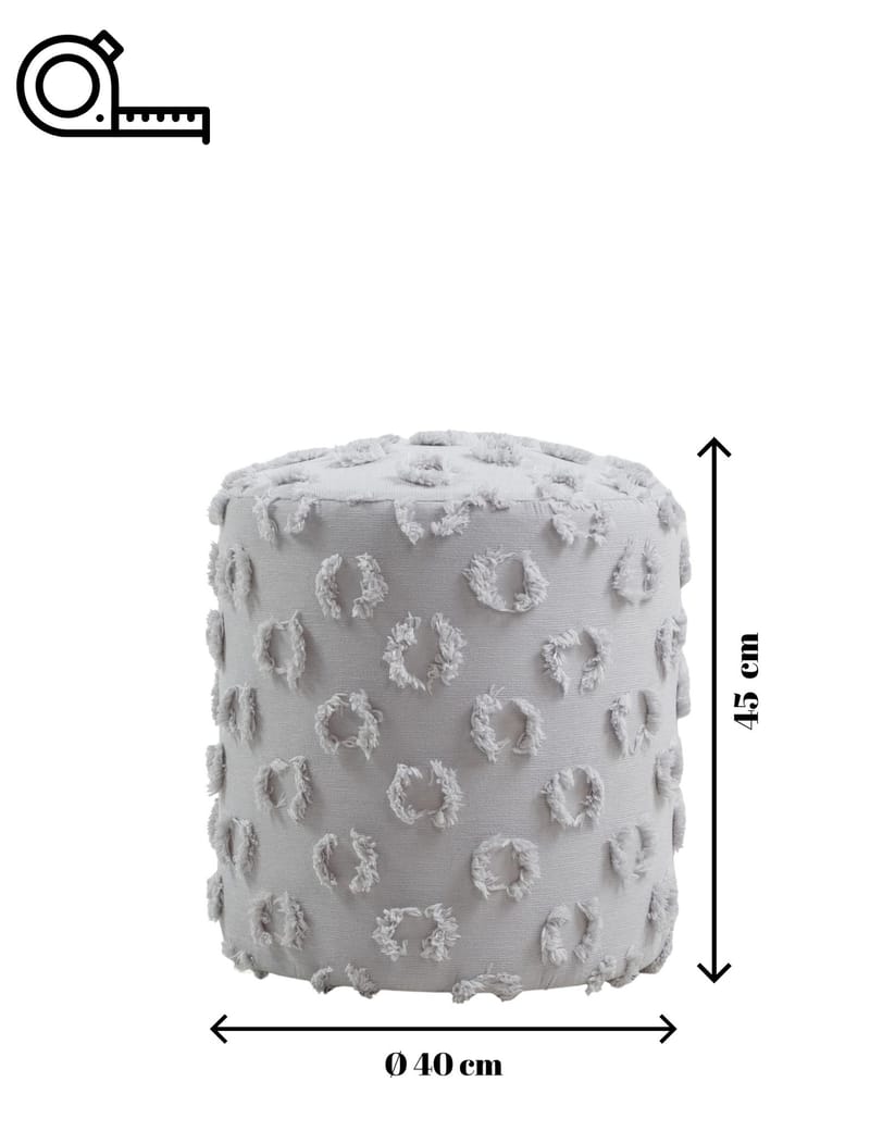 Meric Sittpuff 40 cm Rund - Grå - Möbler - Fåtölj & stolar - Pall & puff - Sittpuff