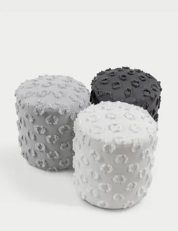 Meric Sittpuff 40 cm Rund - Grå - Möbler - Fåtölj & stolar - Pall & puff - Sittpuff