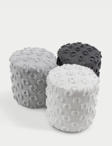 Meric Sittpuff 40 cm Rund - Grå - Möbler - Fåtölj & stolar - Pall & puff - Sittpuff