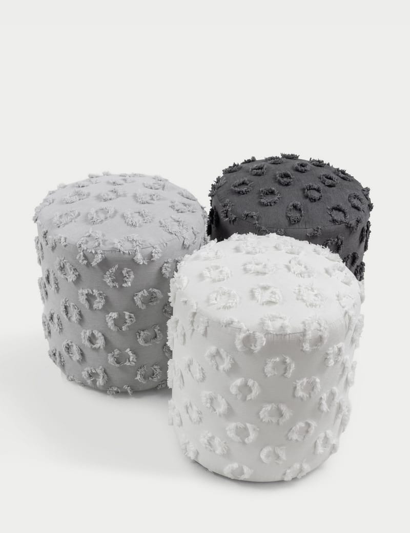 Meric Sittpuff 40 cm Rund - Grå - Möbler - Fåtölj & stolar - Pall & puff - Sittpuff