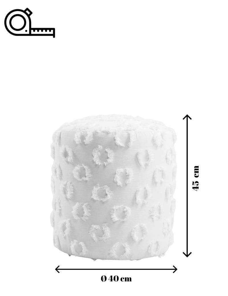 Meric Sittpuff 40 cm Rund - Vit - Möbler - Fåtölj & stolar - Pall & puff - Sittpuff