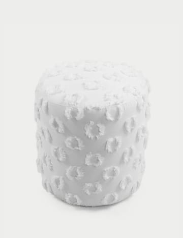 Meric Sittpuff 40 cm Rund - Vit - Möbler - Fåtölj & stolar - Pall & puff - Sittpuff
