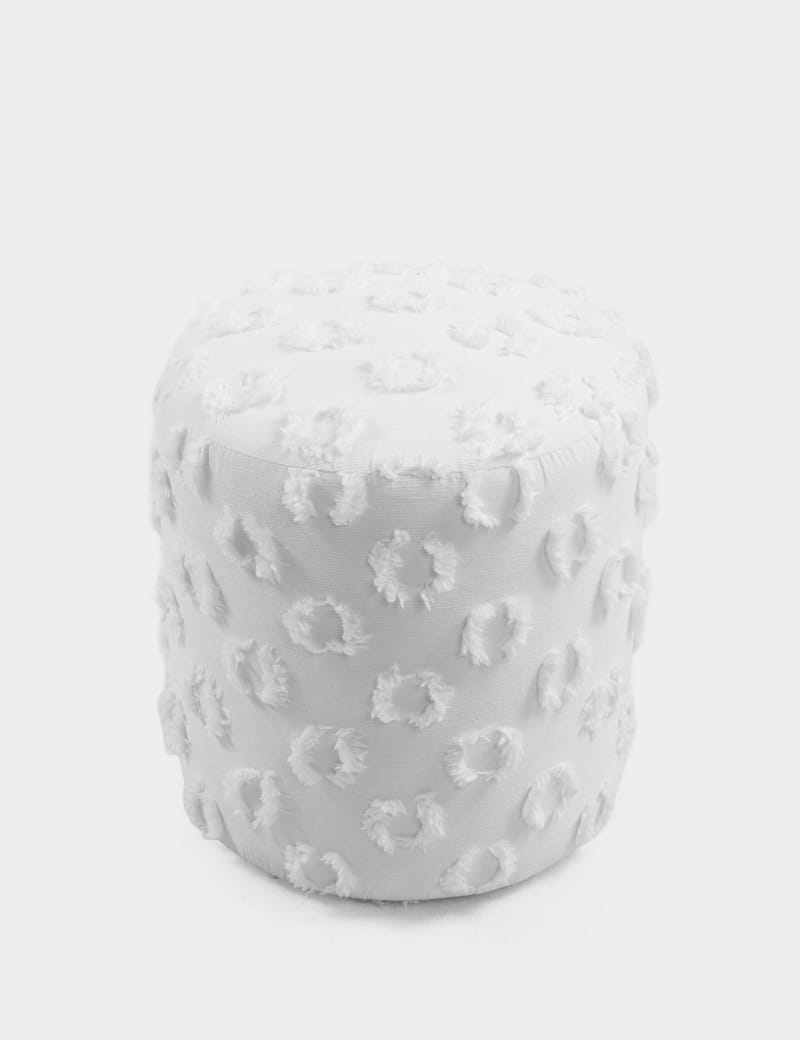 Meric Sittpuff 40 cm Rund - Vit - Möbler - Fåtölj & stolar - Pall & puff - Sittpuff