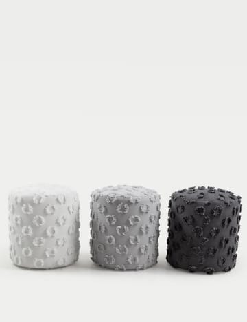 Meric Sittpuff 40 cm Rund - Vit - Möbler - Fåtölj & stolar - Pall & puff - Sittpuff