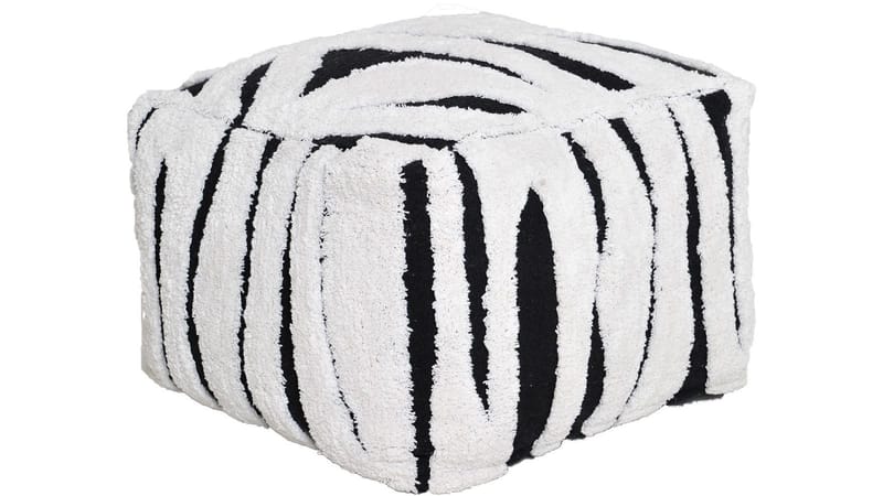 Mirello Puff 50 cm, Vit/Svart