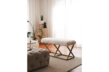 Murmu Sittpall 100 cm - Guld/Vit - Möbler - Fåtölj & stolar - Pall & puff - Fotpallar